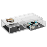 Khay để đồ trang điểm 2 ngăn Interdesign 10700874 Clarify (Đen)