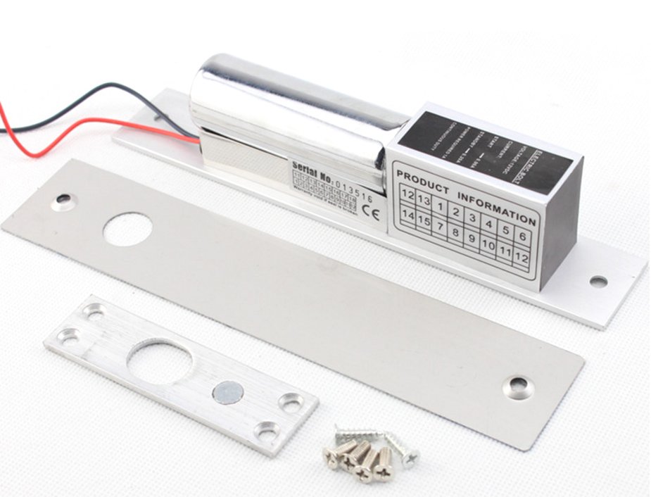 Khóa chốt điện từ thường mở 12VDC (cấp điện khóa, ngắt điện mở)