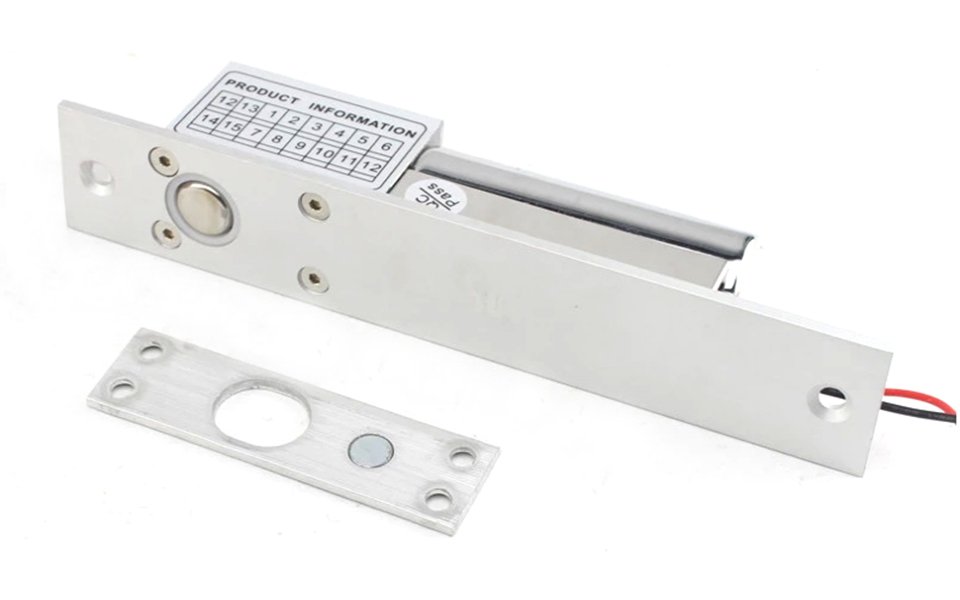 Khóa chốt điện từ thường mở 12VDC (cấp điện khóa, ngắt điện mở)