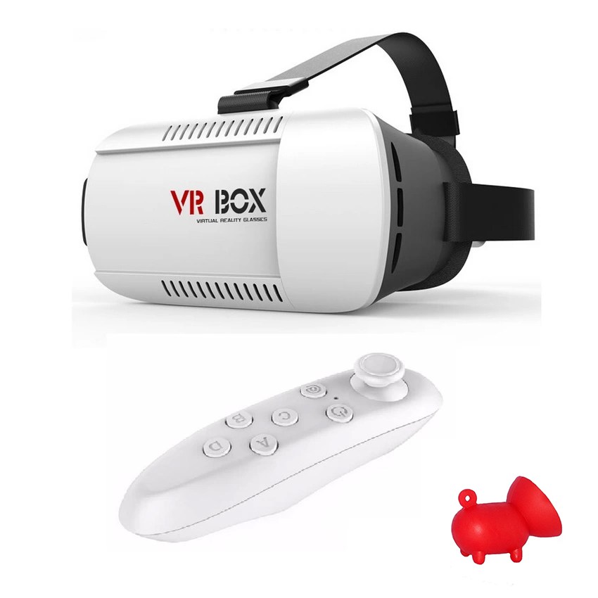HCMKính thực tế ảo VR Box phiên bản 1 Trắng và Tay cầm chơi game tặng 1