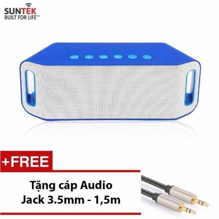 Loa Bluetooth SUNTEK S204 (Xanh) + Tặng kèm Cáp Audio Jack 3.5mm 2 đầu