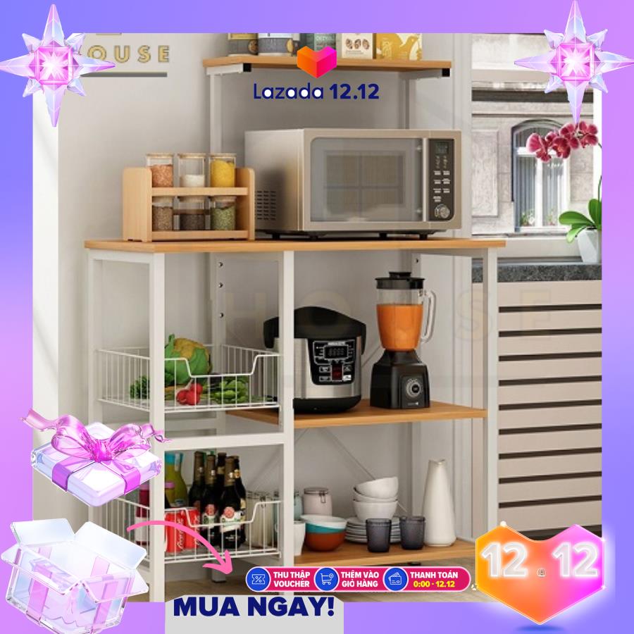 Kệ bếp thông minh đa năng loại 185 kệ bếp đa năng kèm giá để rau củ gia vị để lò vi sóng lò nướng nồi cơm điện hàng được sản xuất tại Việt Nam