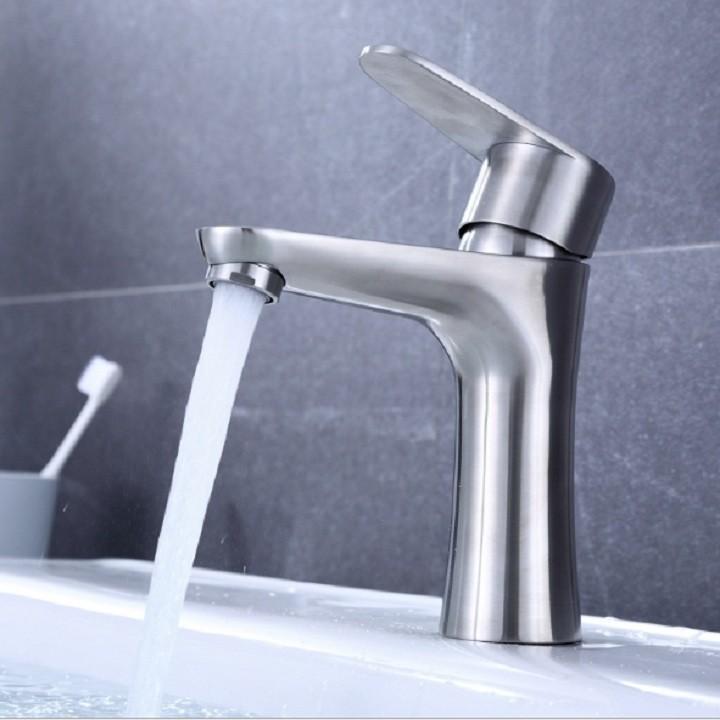 Vòi lavabo nóng lạnh vòi rửa mặt inox 304