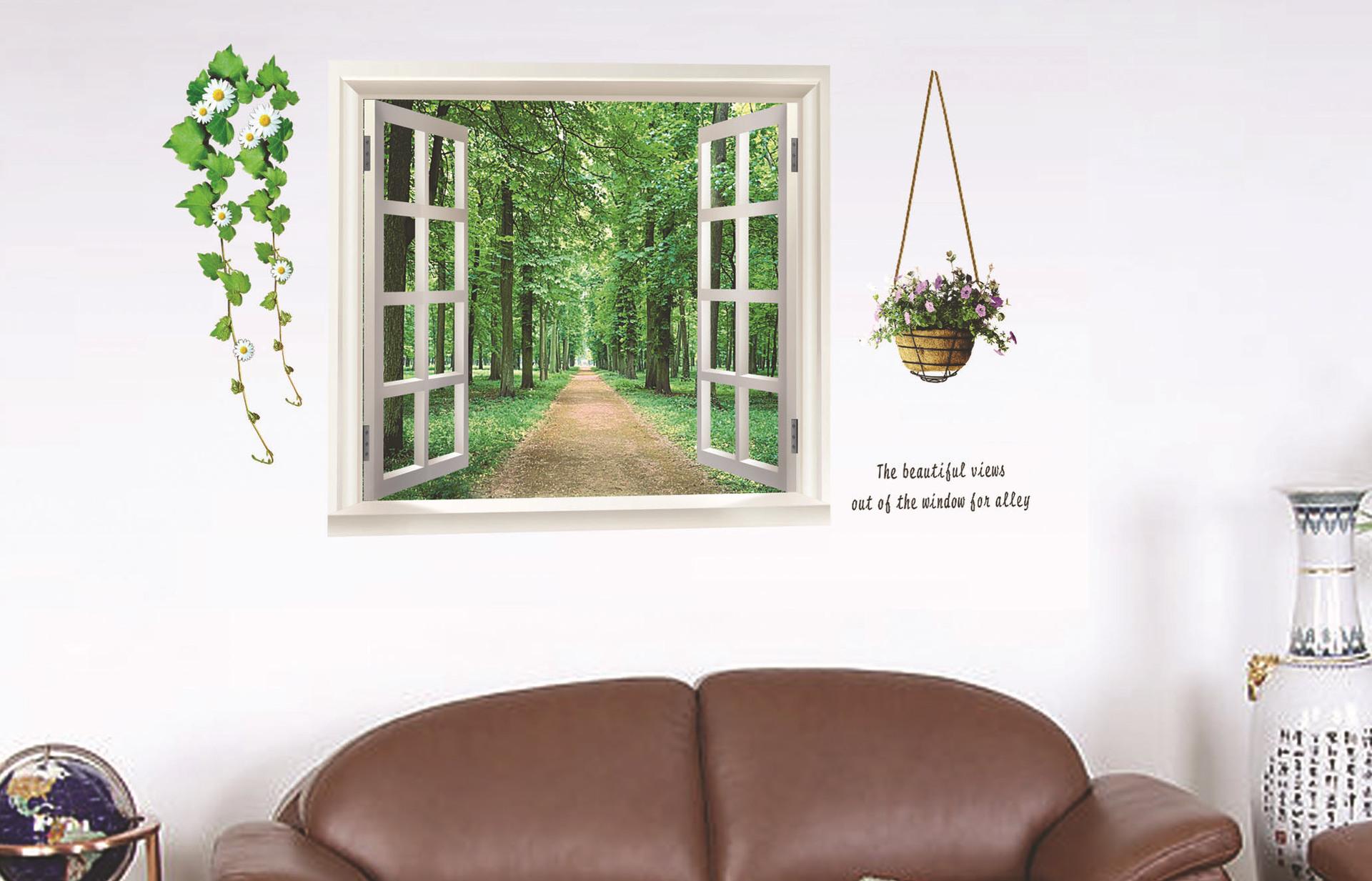Large size bamboo dust bathroom wall stickers-wall window flower am9104-ay701-ay823