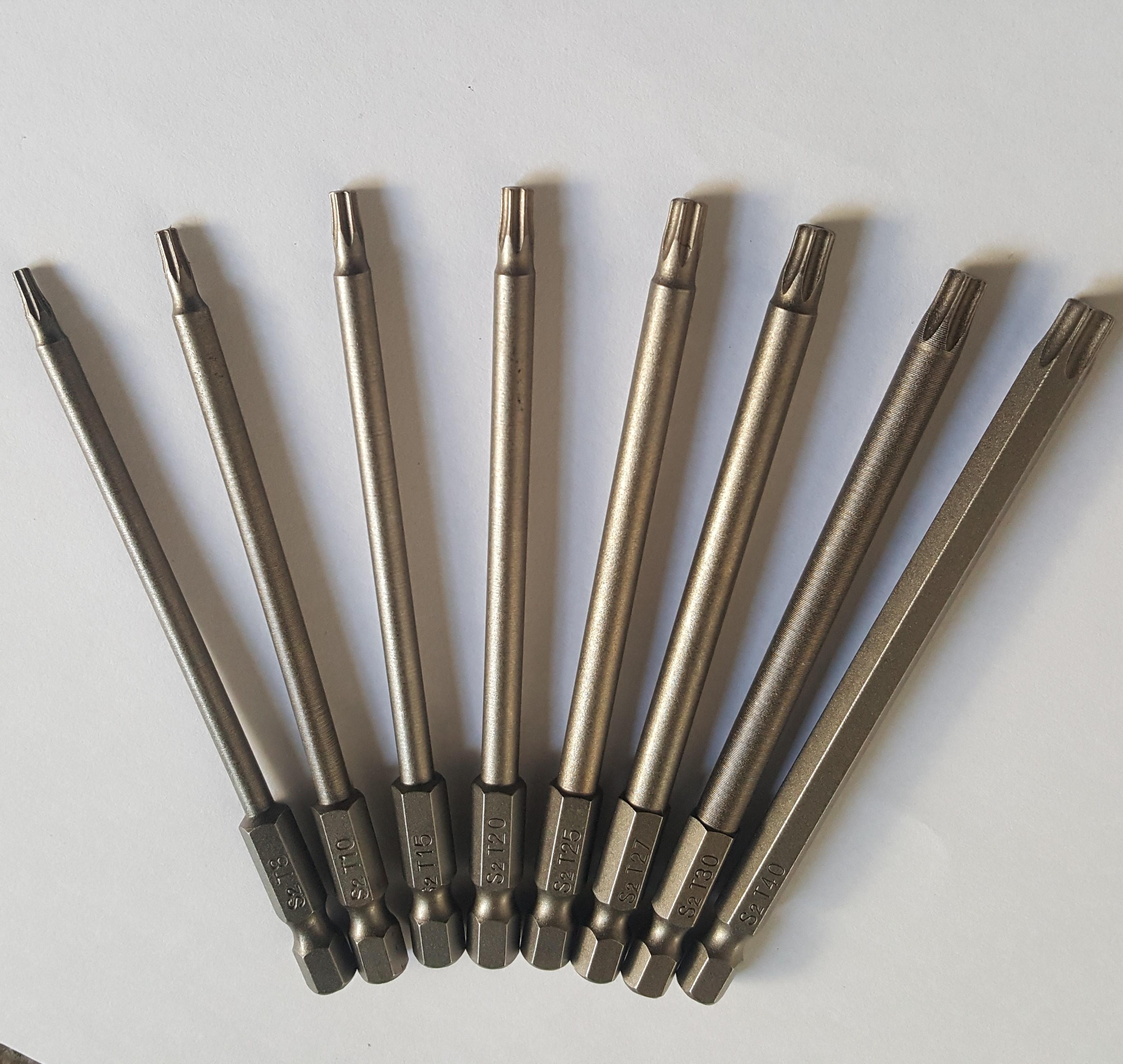 Bộ 8 đầu vít hình sao 100mm có nam châm cho máy bắn vít - máy khoan