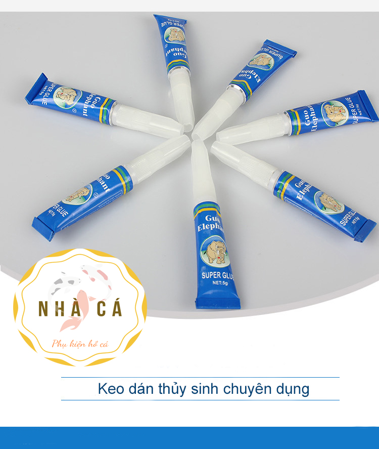 Combo 6 tuýp keo dán rêu, thủy sinh chuyên dụng - keo xanh