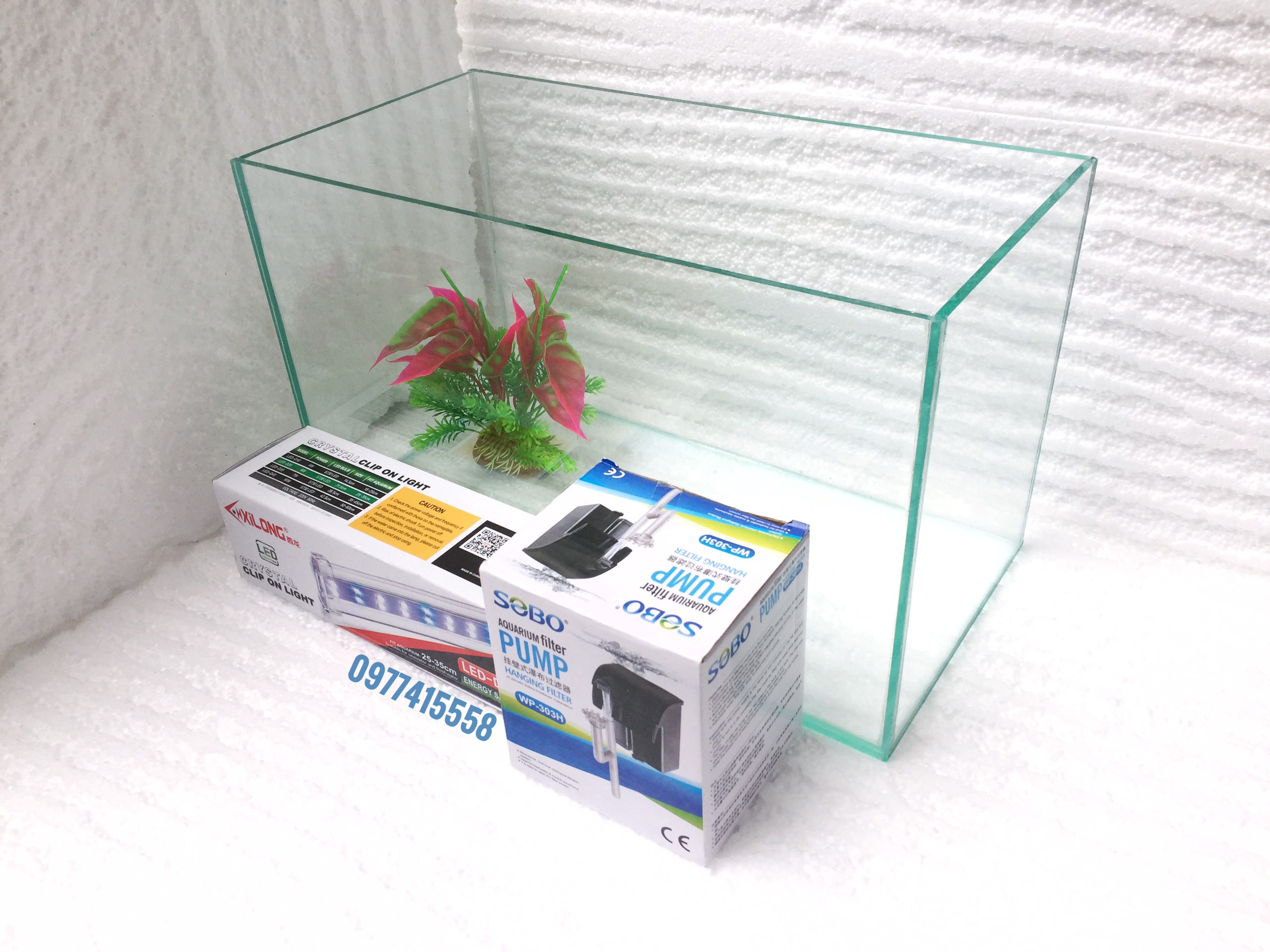 Bộ Bể cá cảnh 40cm và phụ kiện trang trí