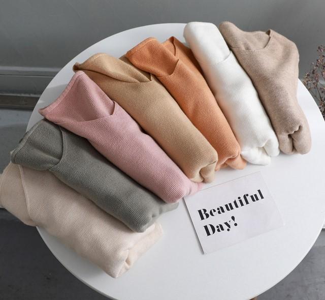 Áo Len Tăm Cổ Tim Tay Dài Cuốn Biên