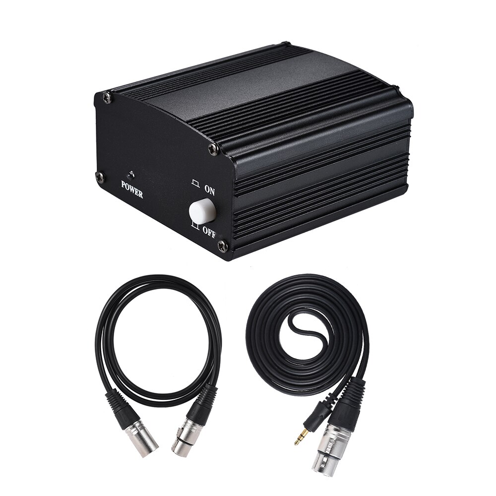 Trọn bộ nguồn phantom 48v tặng kèm 2 dây XLR kết nối chống nhiễu cao cấp bảo hành 12 tháng
