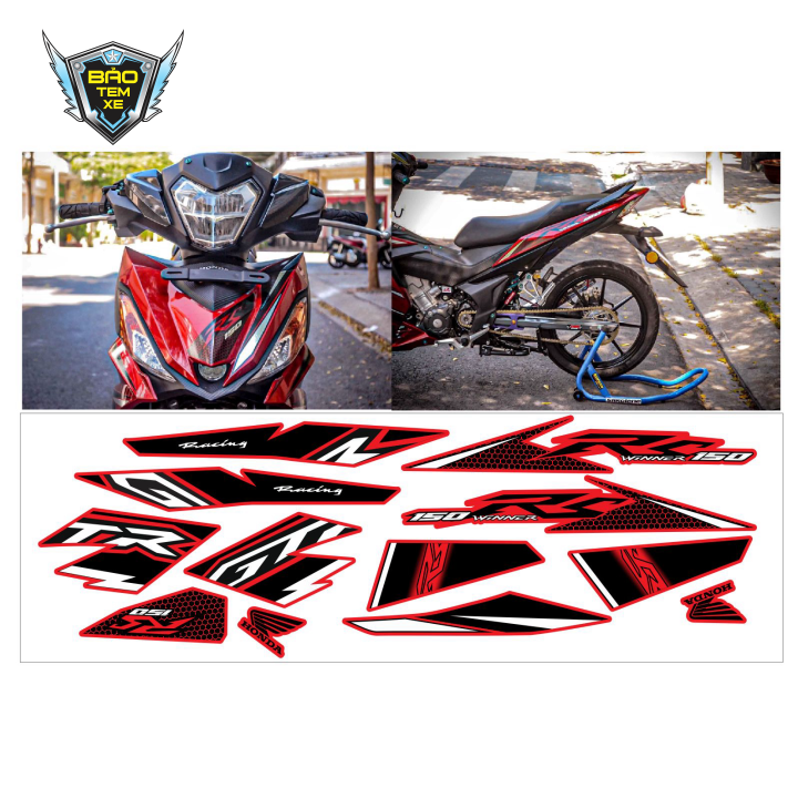 [ FREE SHIP ] Tem rời xe winner RS tổ ong đỏ đen