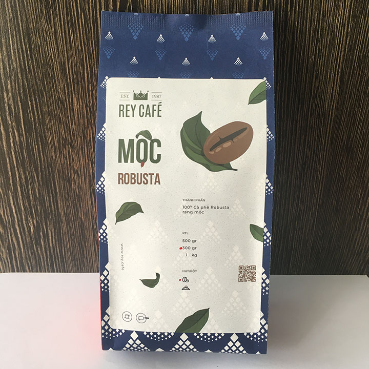 300gr Cà phê rang Mộc Robusta (100% Ro) - Pha Phin/Máy - Coffee Nguyên chất rang mộc - Rey Cafe