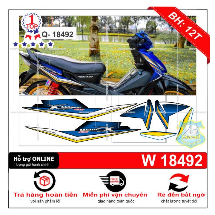 Tem rời wave RSX đời đầu xanh đen
