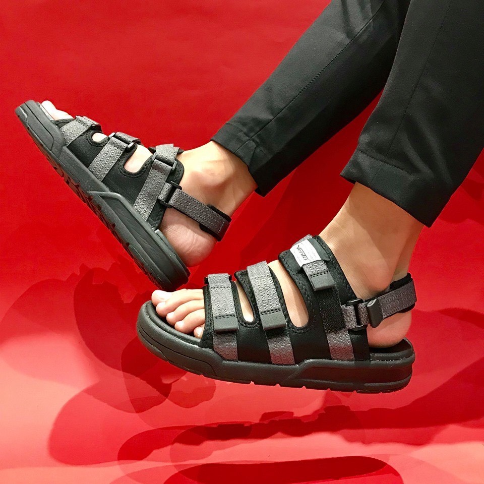 [HCM]Sandal Vento Nam Quai Ngang Màu Đen Tro