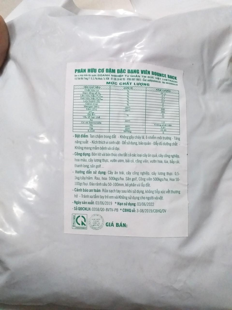 [HCM]PHÂN HỮU CƠ BOUNCE BACK NHẬP KHẨU TỪ ÚC 1kg