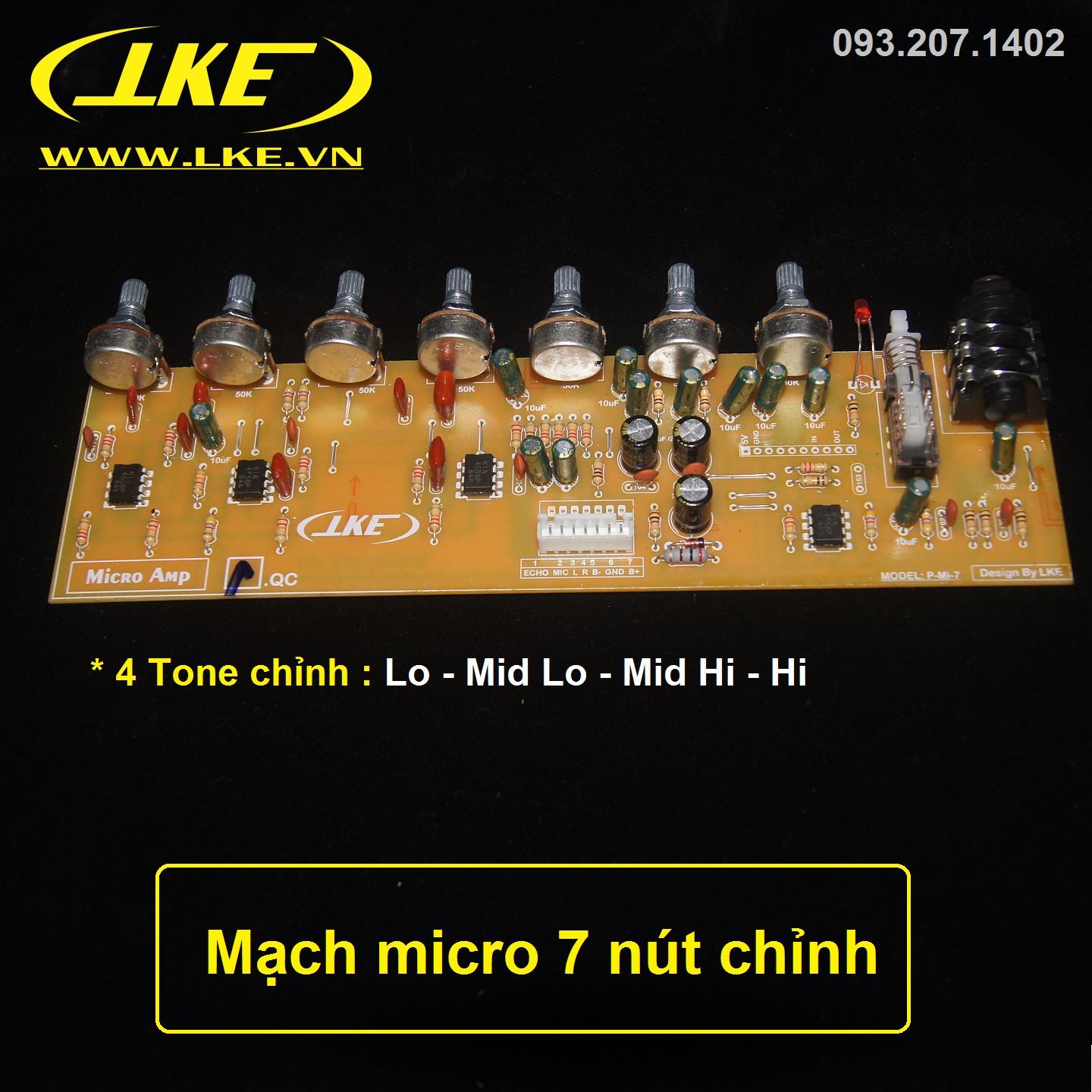 [HCM]Mạch micro 7 nút chỉnh nâng cấp ampli karaoke LKE