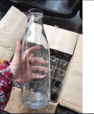 Chai Thủy Tinh, binh thuy tinh 1000ml nắp Thiết đựng sữa hạt