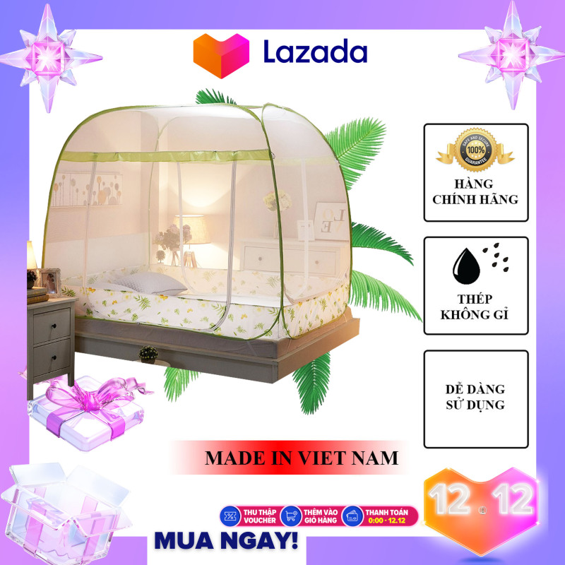 Màn chụp gia đình tự bung cao cấp gấp gọn loại 2 cửa 1m8 x 2m siêu bền (Loại đỉnh rộng) - Hàng Việt Nam