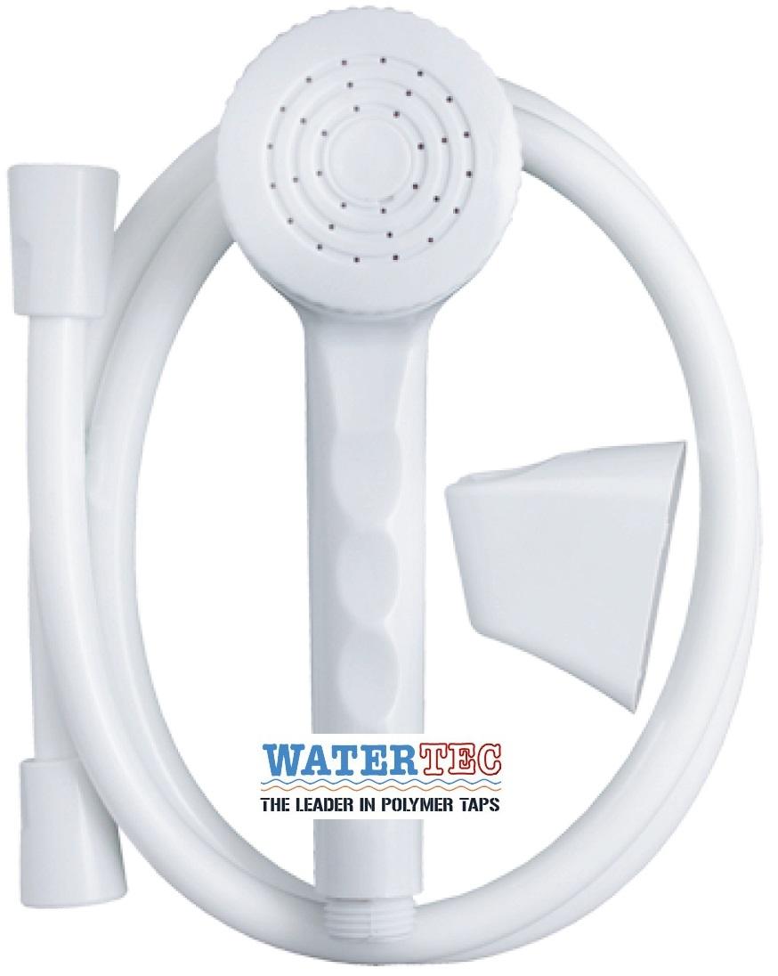 Bộ vòi sen tắm tăng áp 1,5m nhựa trắng ABS WT-001V WATERTEC MALAYSIA