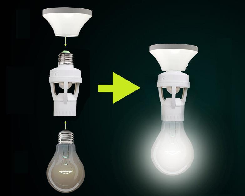 Đui đèn cảm biến hồng ngoại