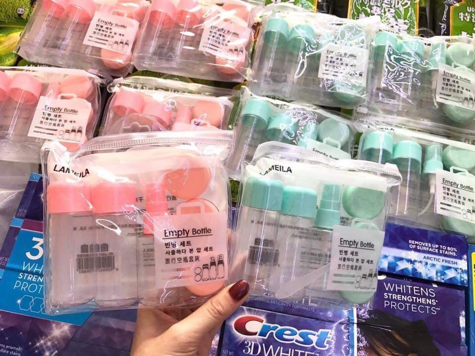 Bộ Chiết Mỹ Phẩm Du Lịch 5 Món kèm túi Zip