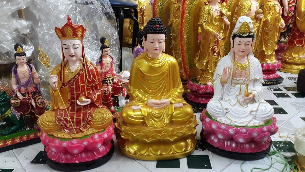 Địa Tạng Ngồi 50cm sen hồng