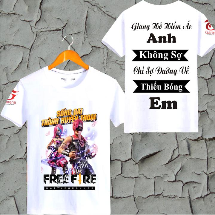 Áo Free Fire Cotton Màu Trắng Rocker Nam Nữ