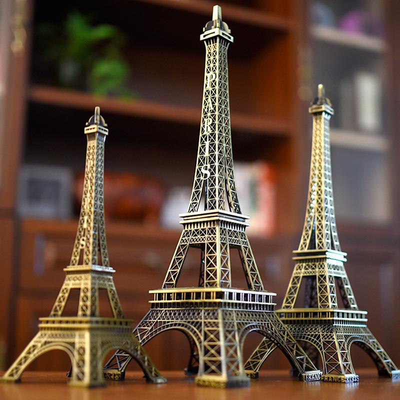 Mô hình trang trí Tháp Eiffel kim loại 32cm