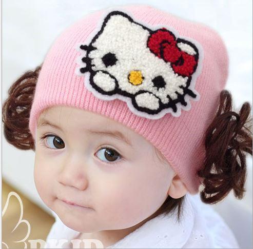 Nón Len Tóc Giả  Bé Gái Đáng Yêu