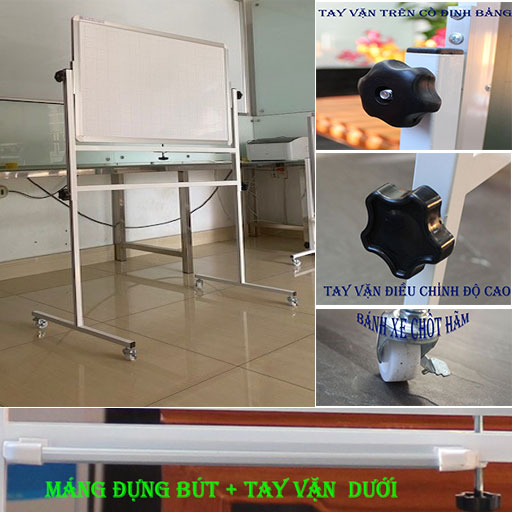 [HCM]Bảng học sinh di động 1 mặt viết bút lông cao cấp không từ kẻ ô vuông 5cm KT 60x80cm