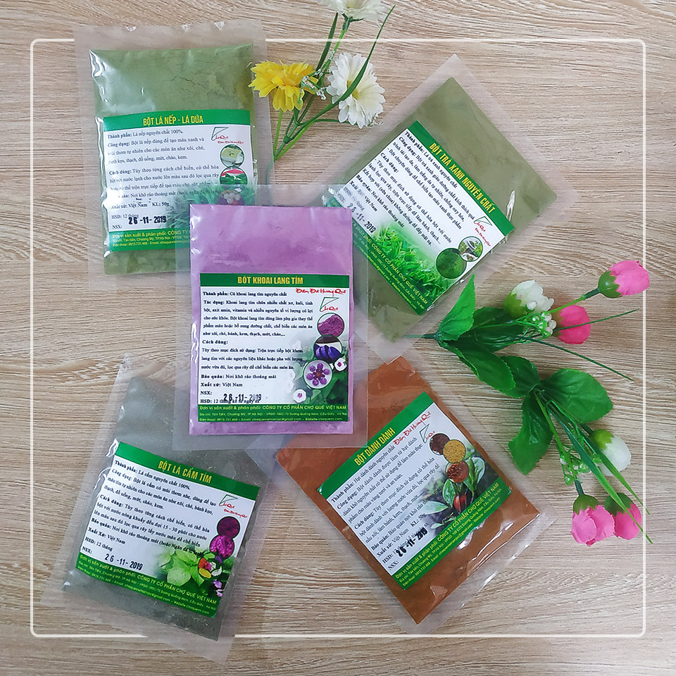 Combo 7 Gói Bột Tạo Màu Rau Củ Quả 50g