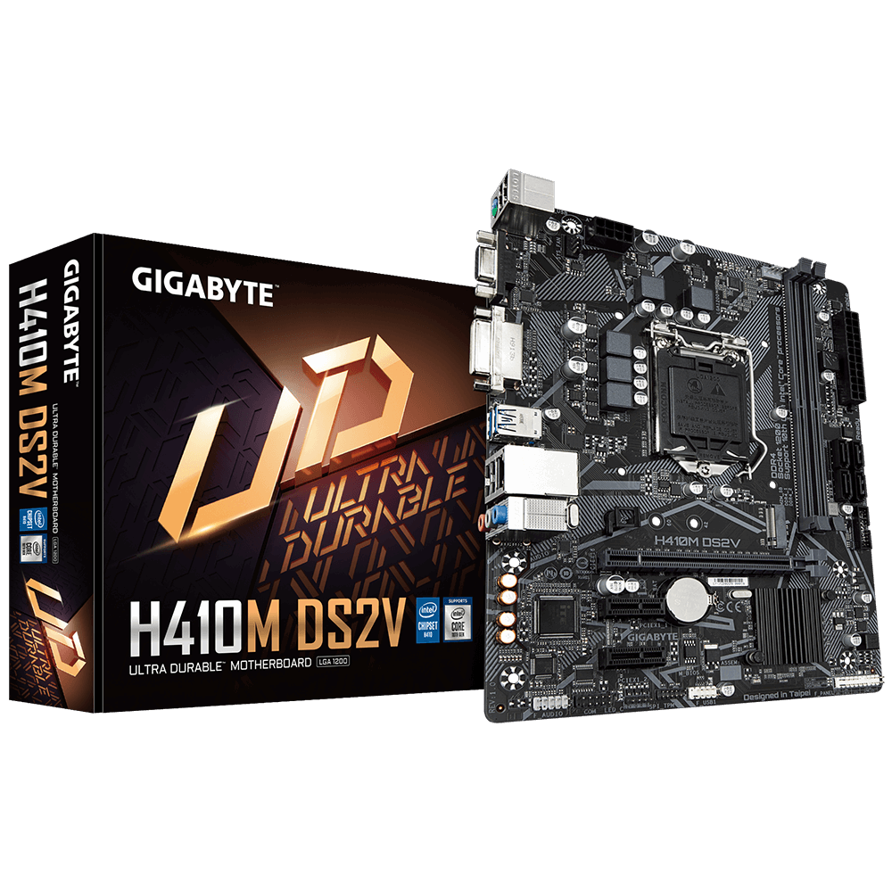 Mainboard Gigabyte H410M-DS2V (Intel H410, Socket 1200, m-ATX, 2 khe Ram DDR4)