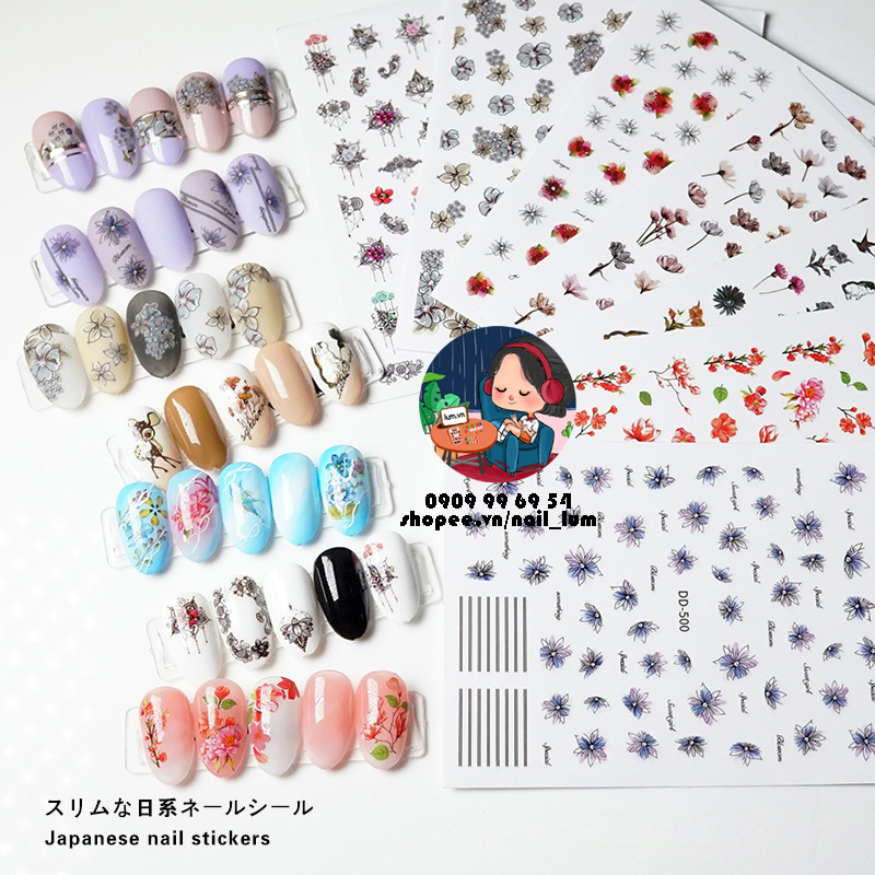 [HCM][Video Thực Tế] Nail Sticker Dán Móng Tay - Bộ Sưu Tập Cánh Hoa