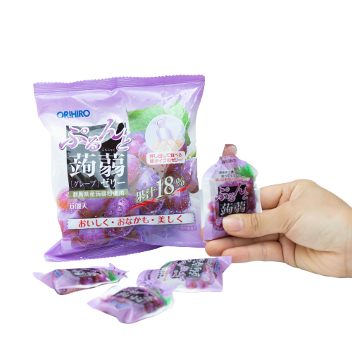 Thạch Trái Cây Orihiro Vị Nho Tím 6 Gói/Túi