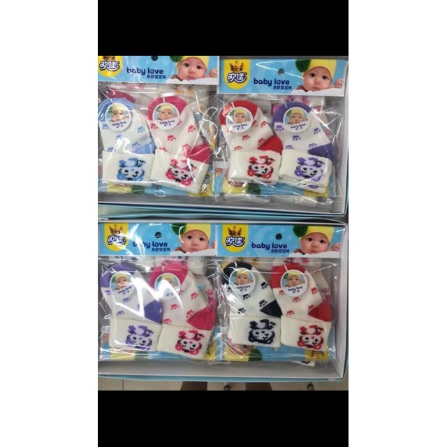 set 2 đôi tất sơ sinh cho bé yêu