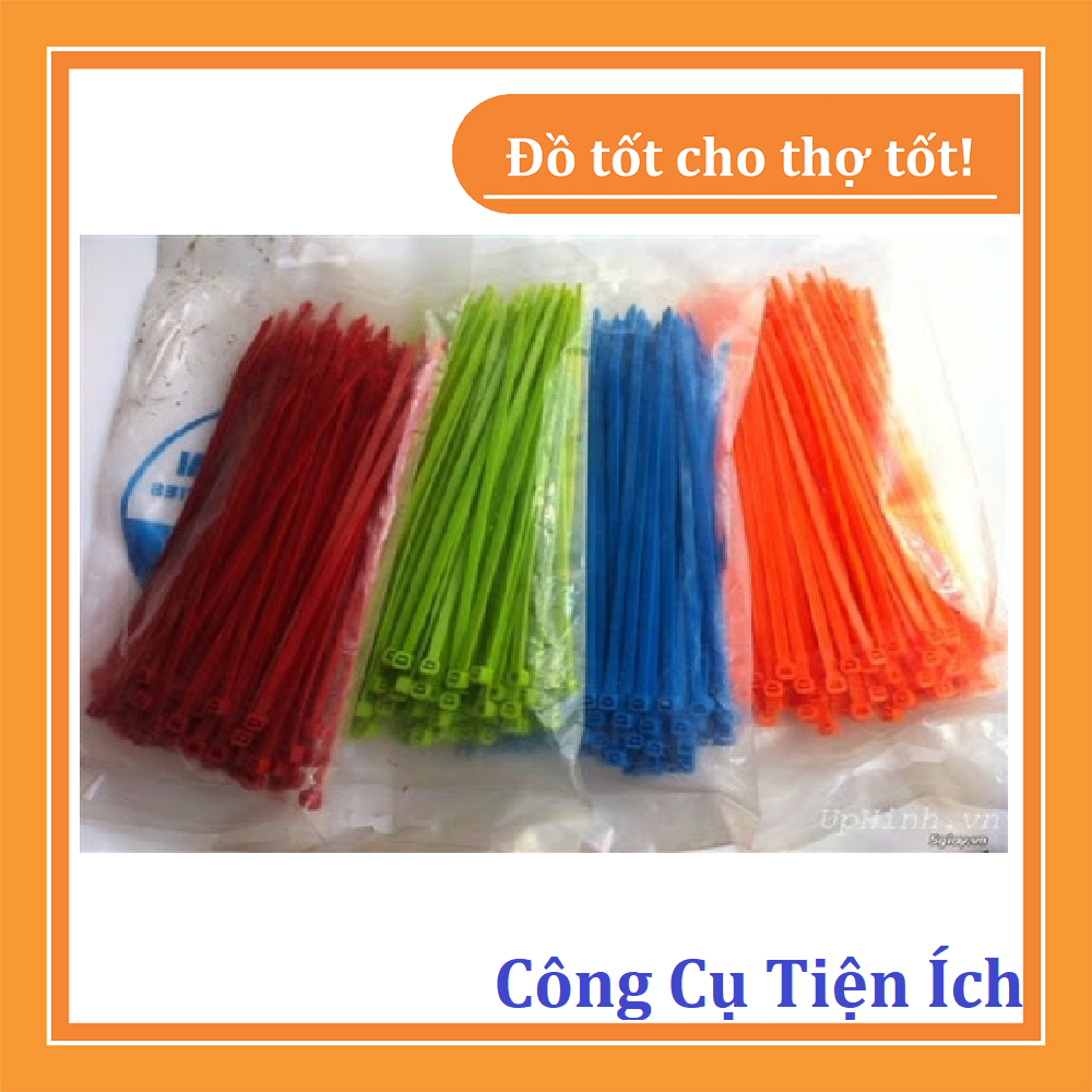 10cm - combo 100 dây thít, dây rút nhựa chọn màu (mỗi bịch 1 màu)