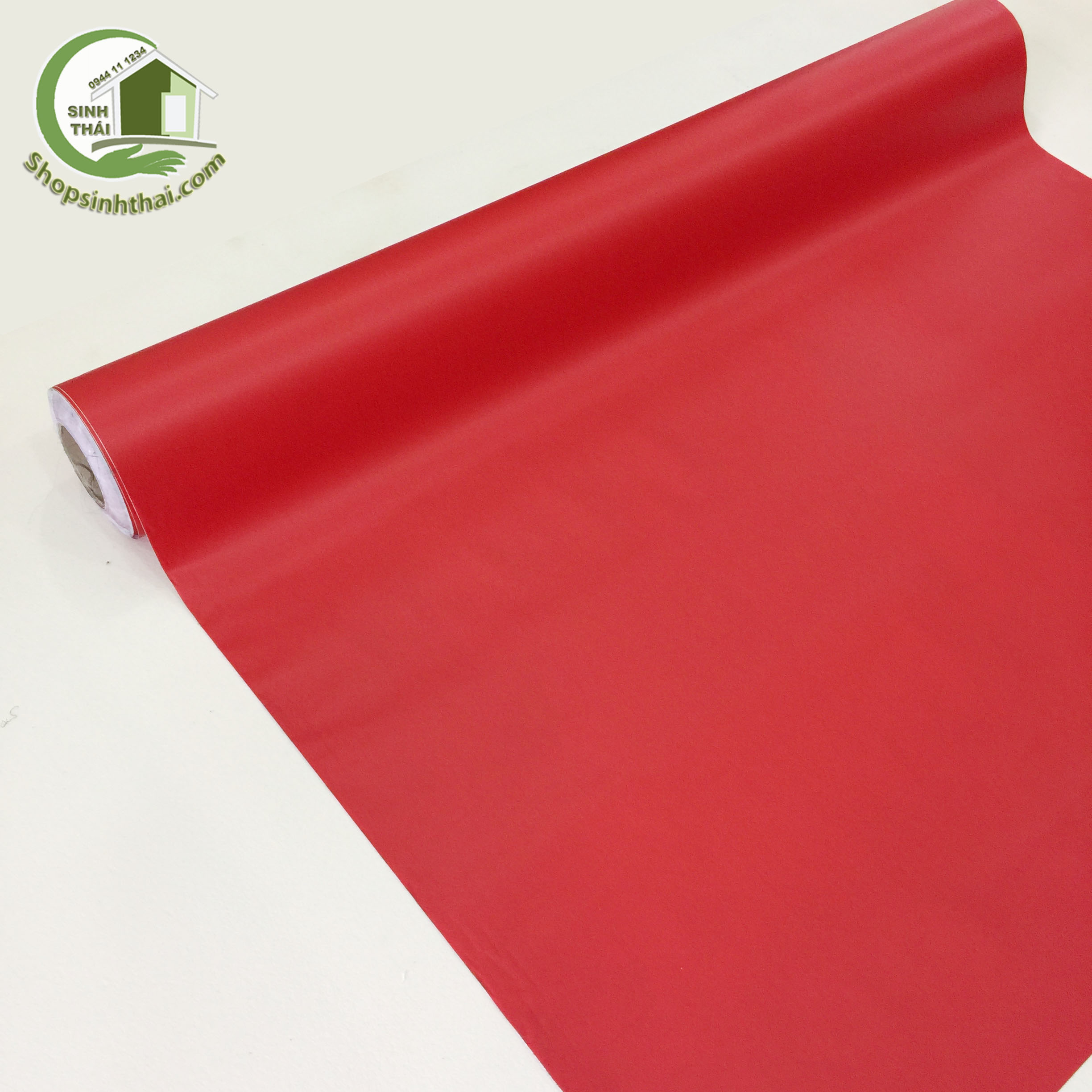 Giấy Dán Tường Màu Đỏ Nhám - [ 50cm x khổ 120cm ] Có Sẵn Keo