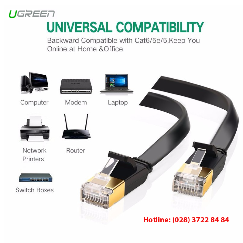 Cáp mạng 2 đầu đúc Cat7 UTP UGREEN 11263
