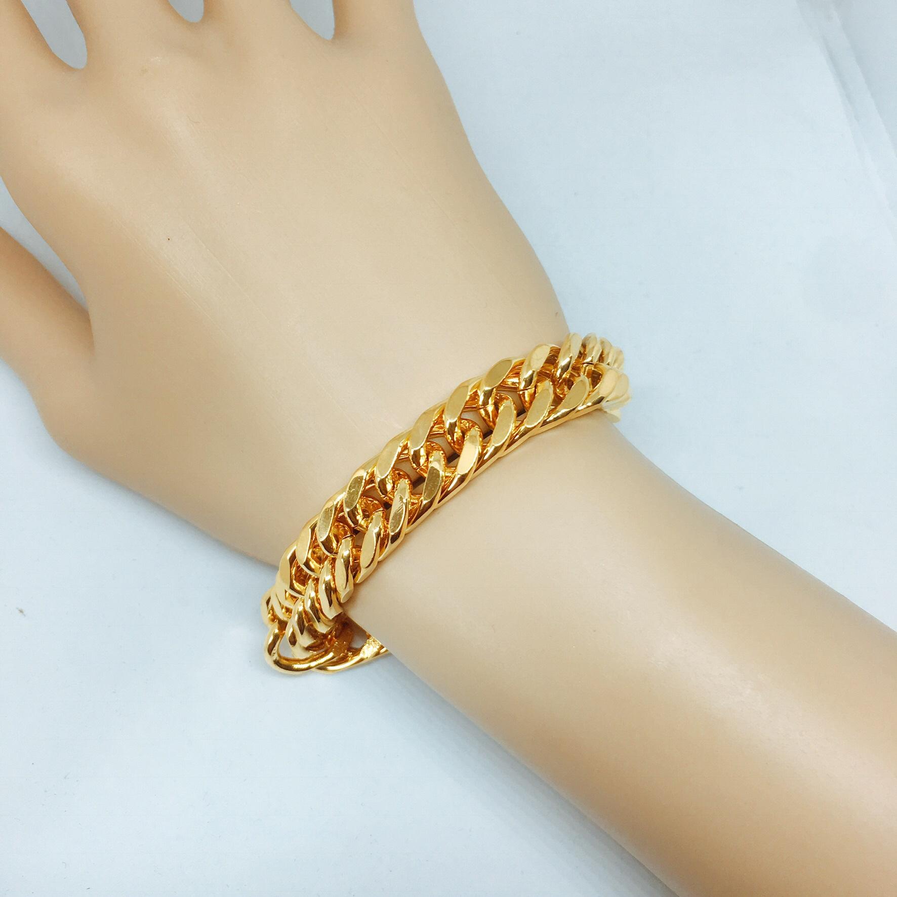 Vòng Tay Nam Mạ Vàng Non 10k, Lắc Tay Nam Đẹp, Lắc Tay Phong Thủy, Lắc Tay Cao Cấp MS005 ( vàng)