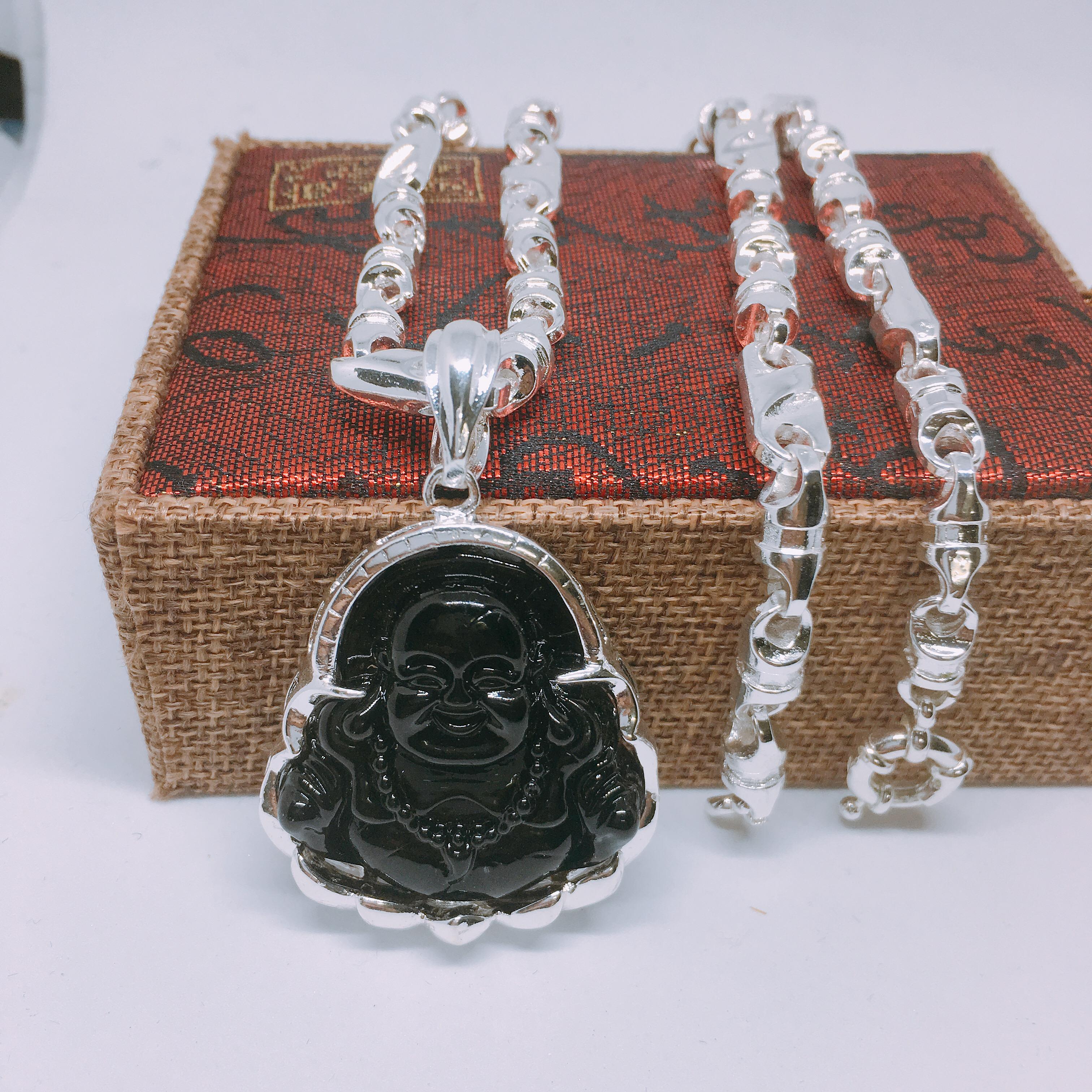 Dây chuyền Phong Thủy Nam Vip Bạc Thái, Vòng Cổ Nam Phong Cách MS10| Jewelry Bảo Tín (dây và mặt) ( Màu Bạc)