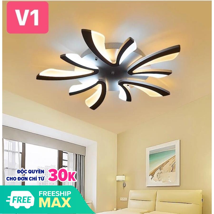 Đèn ỐP Trần LED Hiện Đại  V1. -Màu Đèn: Trắng Ánh Sáng: 3 chế độ -Điều Khiển: có điều khiển Chất Liệu: nhôm- mika