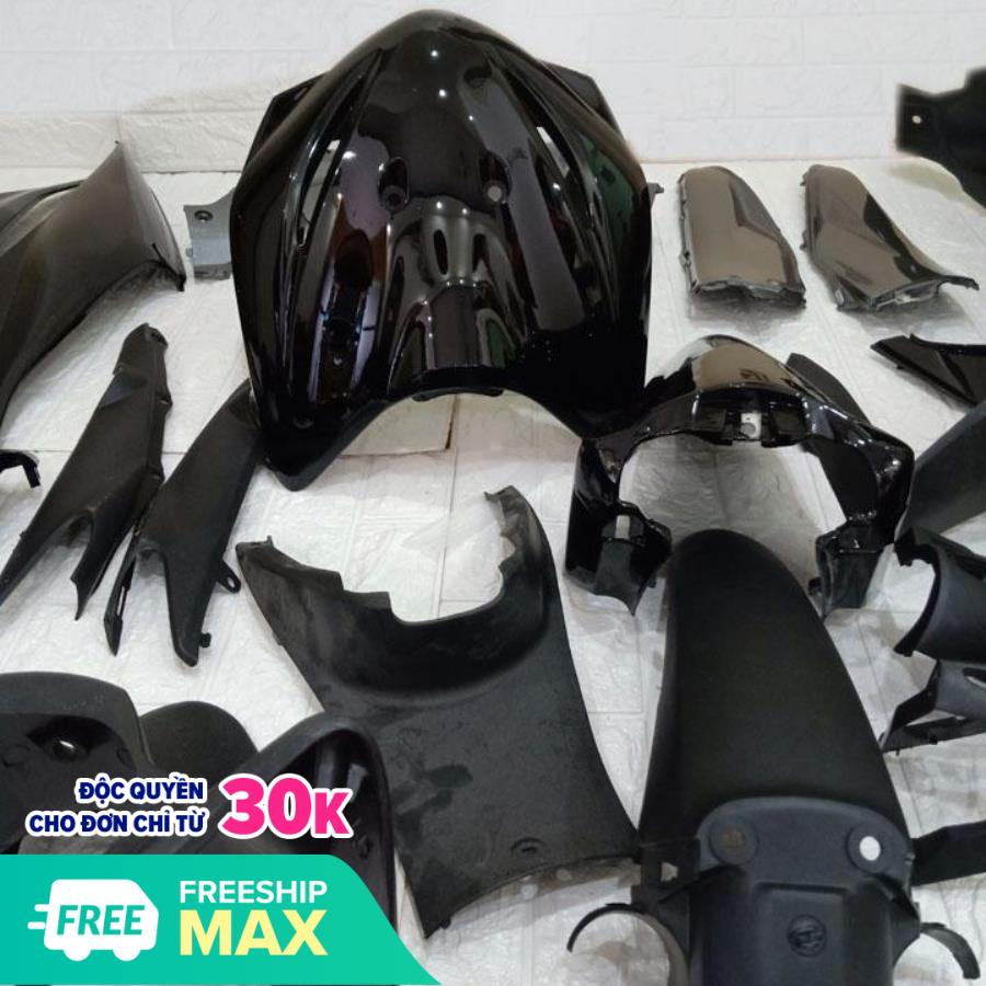 tặng BỘ TEM chống phai màu. - [TẶNG TEM] Bộ dàn áo xe máy WAVE S110 - RS110 màu ĐEN, nhựa ABS nguyên sinh- OX544 bền đẹp chất lượng - có THÊM quà, chuyên cung cấp phụ tùng xe máy