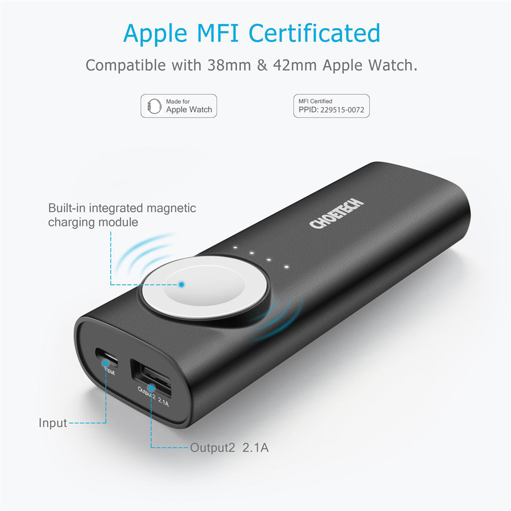 [HCM]Pin sạc dự phòng Apple Watch Choetech T315