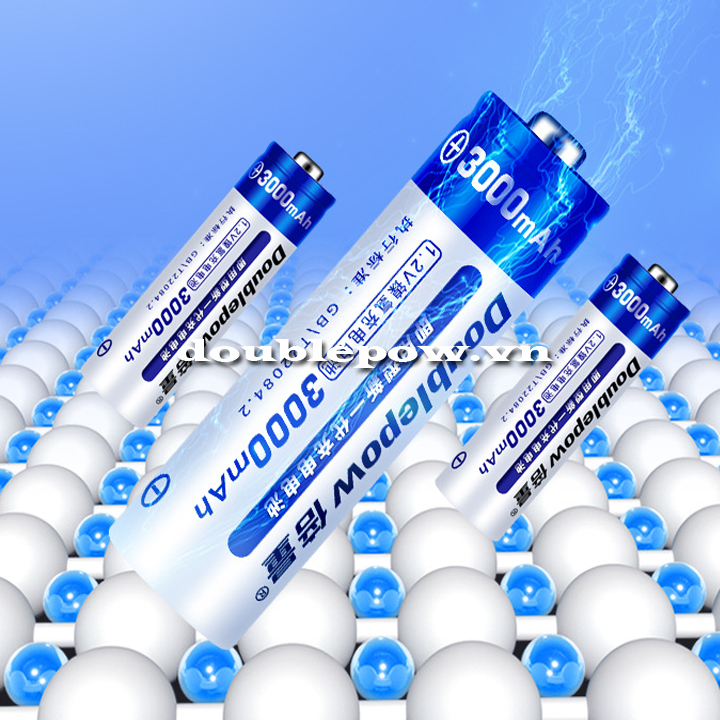 Pin tiểu sạc Doublepow AA 3000mAh dung lượng thật