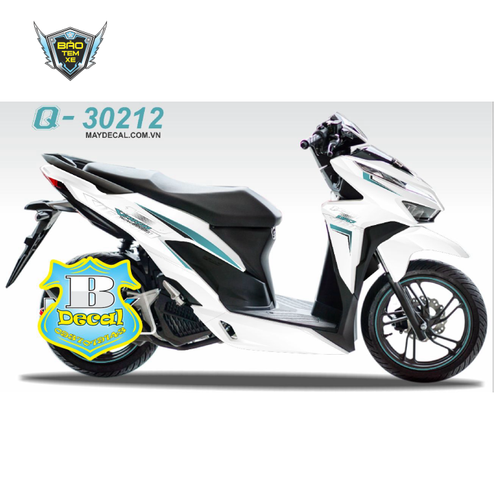 Tem rời xe vario 150 trắng xanh ngọc 30212