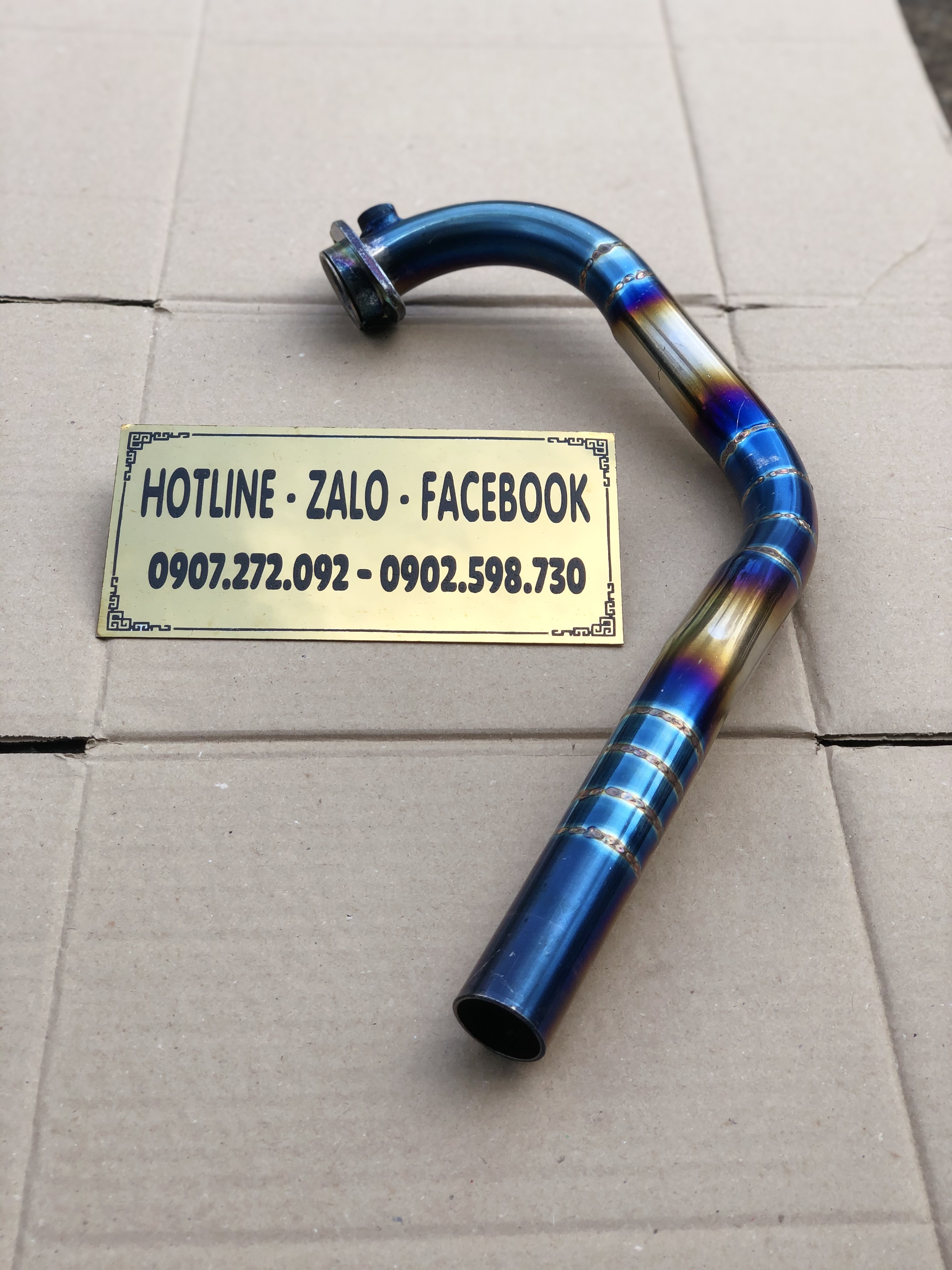 [HCM]cổ pô inox 304 xi 7 màu gắn pô zin cho Raider xăng cơ FI / Satria