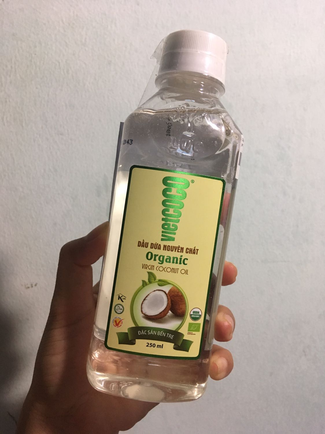 {CHAI PET 250ML} DẦU DỪA NGUYÊN CHẤT ÉP LẠNH ORGANIC VIETCOCO