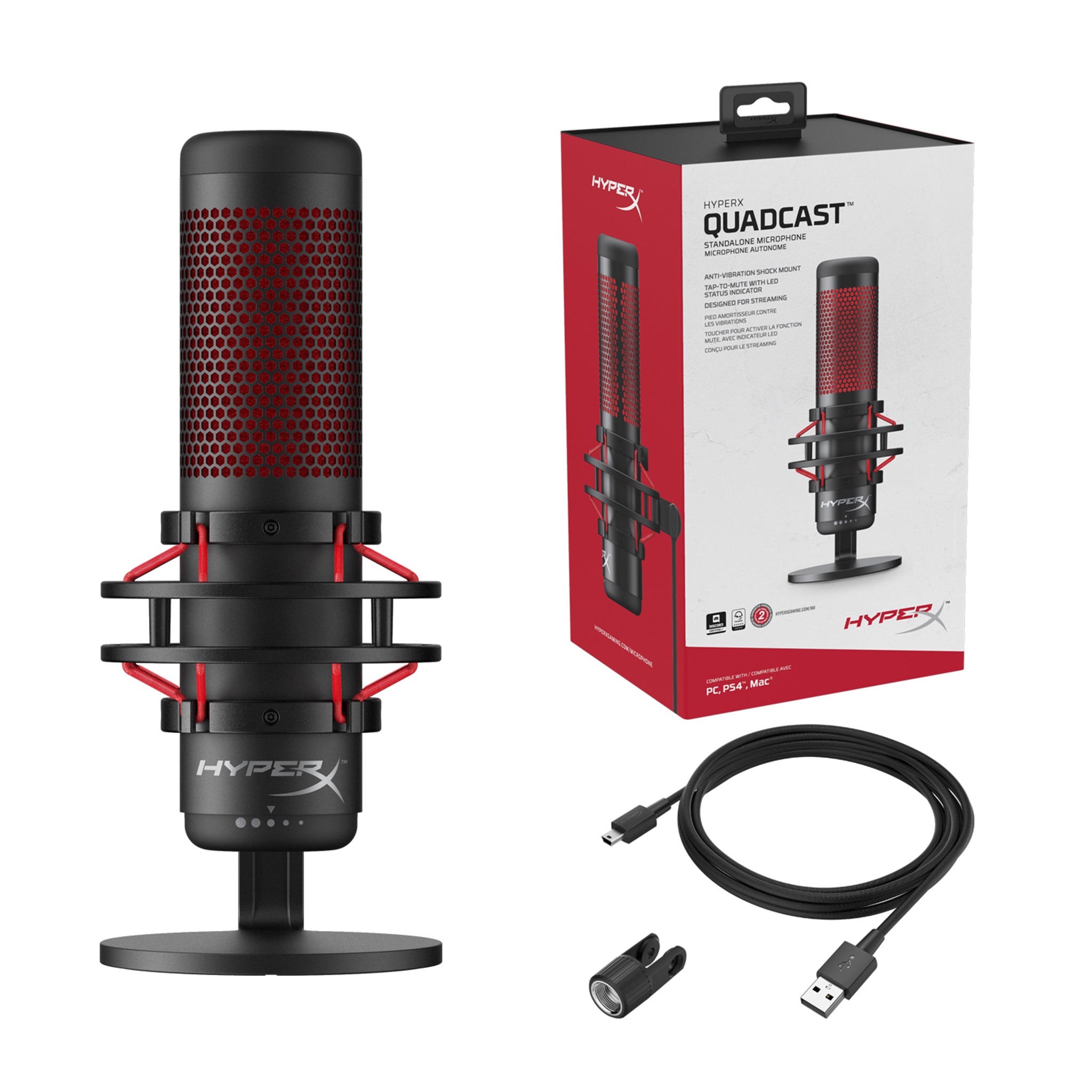 Thiết bị Micro Kingston HYPERX QUADCAST - Chính Hãng
