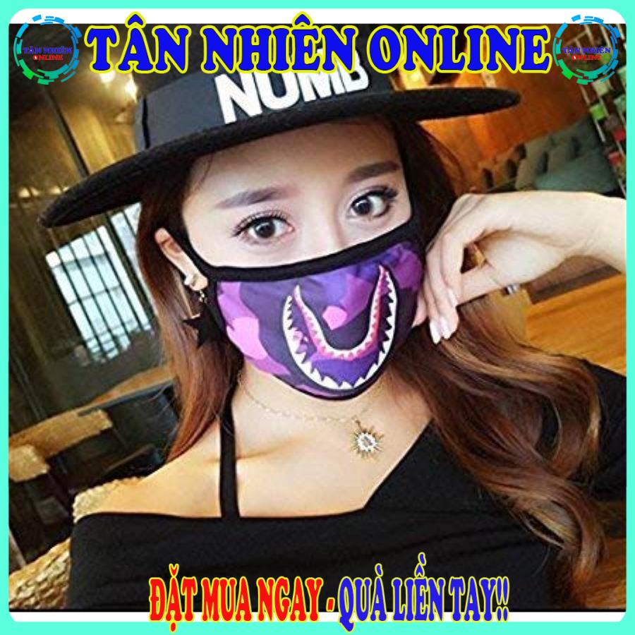 Khẩu trang chống nắng Bape cá mập form chuẩn ôm mặt