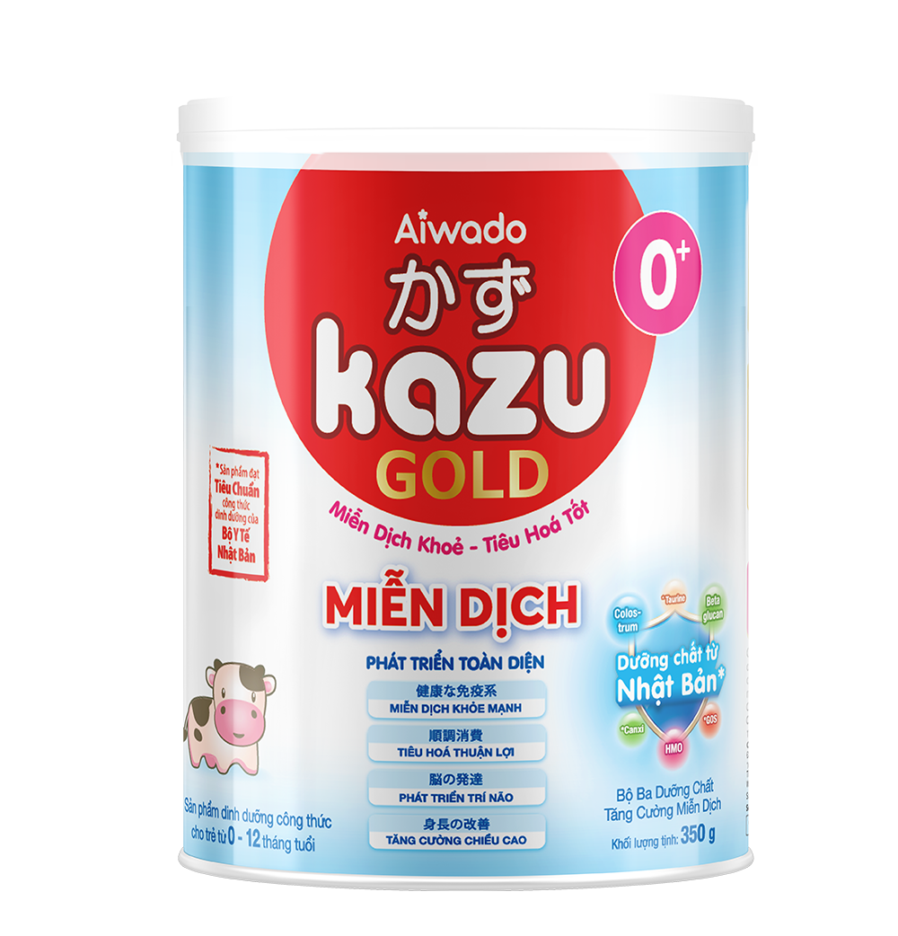 sữa bột aiwado kazu miễn dịch gold 0+ 350g (dưới 12 tháng) - tinh tuý dưỡng chất nhật bản 1