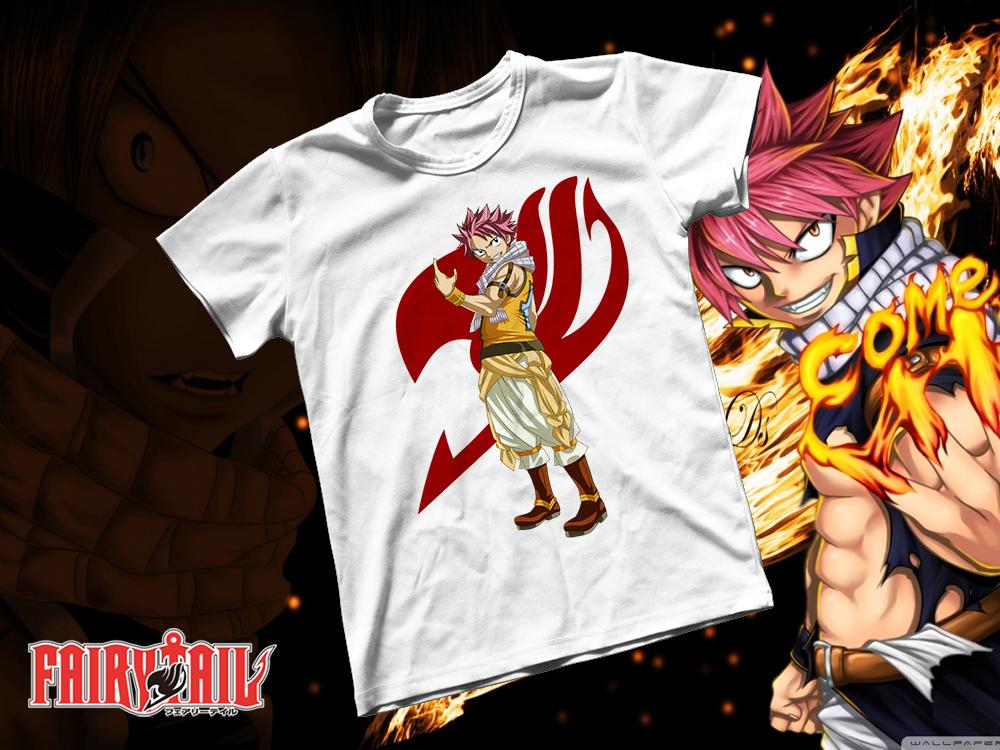 [HCM]Áo thun Cotton Unisex - Anime - Fairy tail - Hỏa long natsu